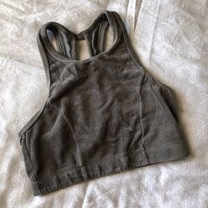 Grey Corduroy Sports Bra